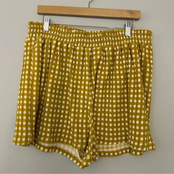 Faithfull the Brand Reggie Yellow Gingham Terry Shorts